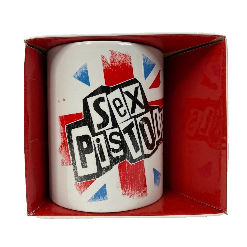 Sex Pistols Coffee Mug Cup 8 Oz White UK Flag Boxed Collectible